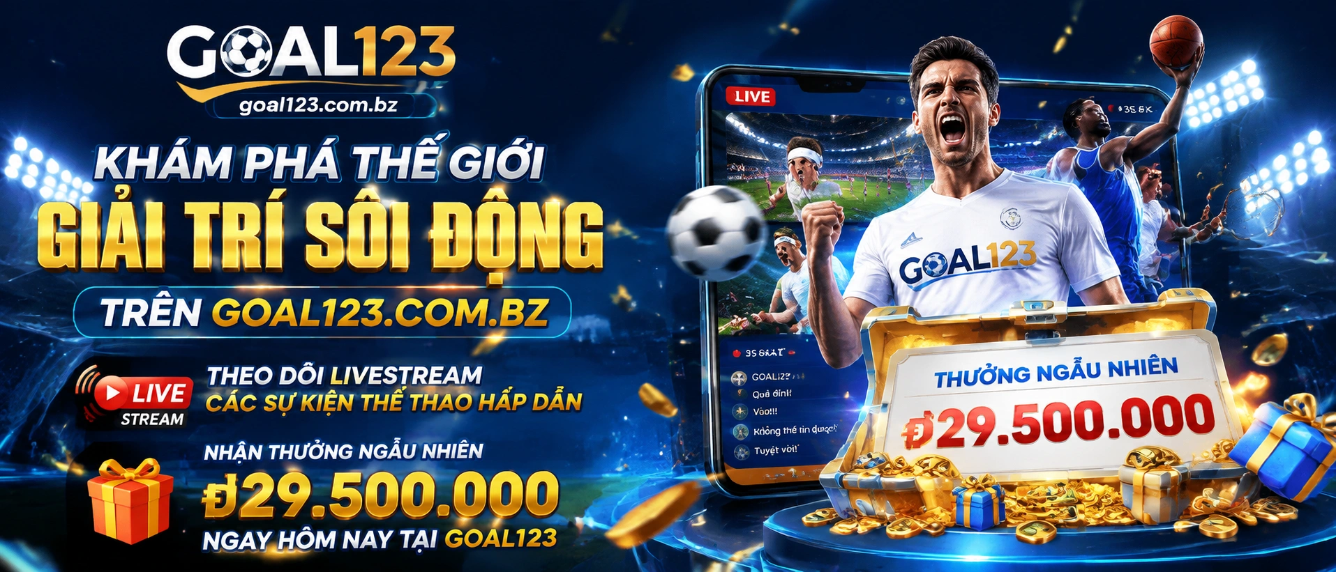 Khu vực trò chơi và ưu đãi trên Goal123