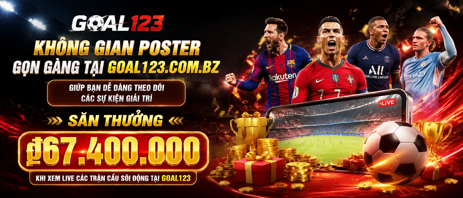 Giao diện mobile của Goal123
