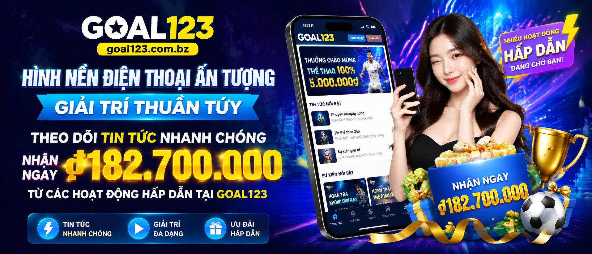 Khu vực ưu đãi và trò chơi Goal123